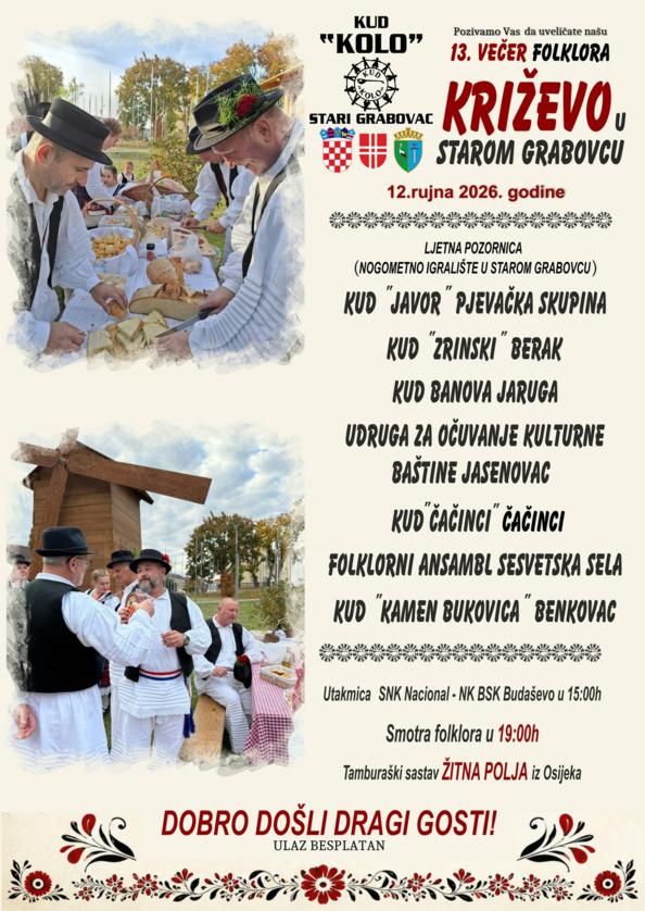 Pozivnica na obilježavanje „Križeva“ u Starom Grabovcu